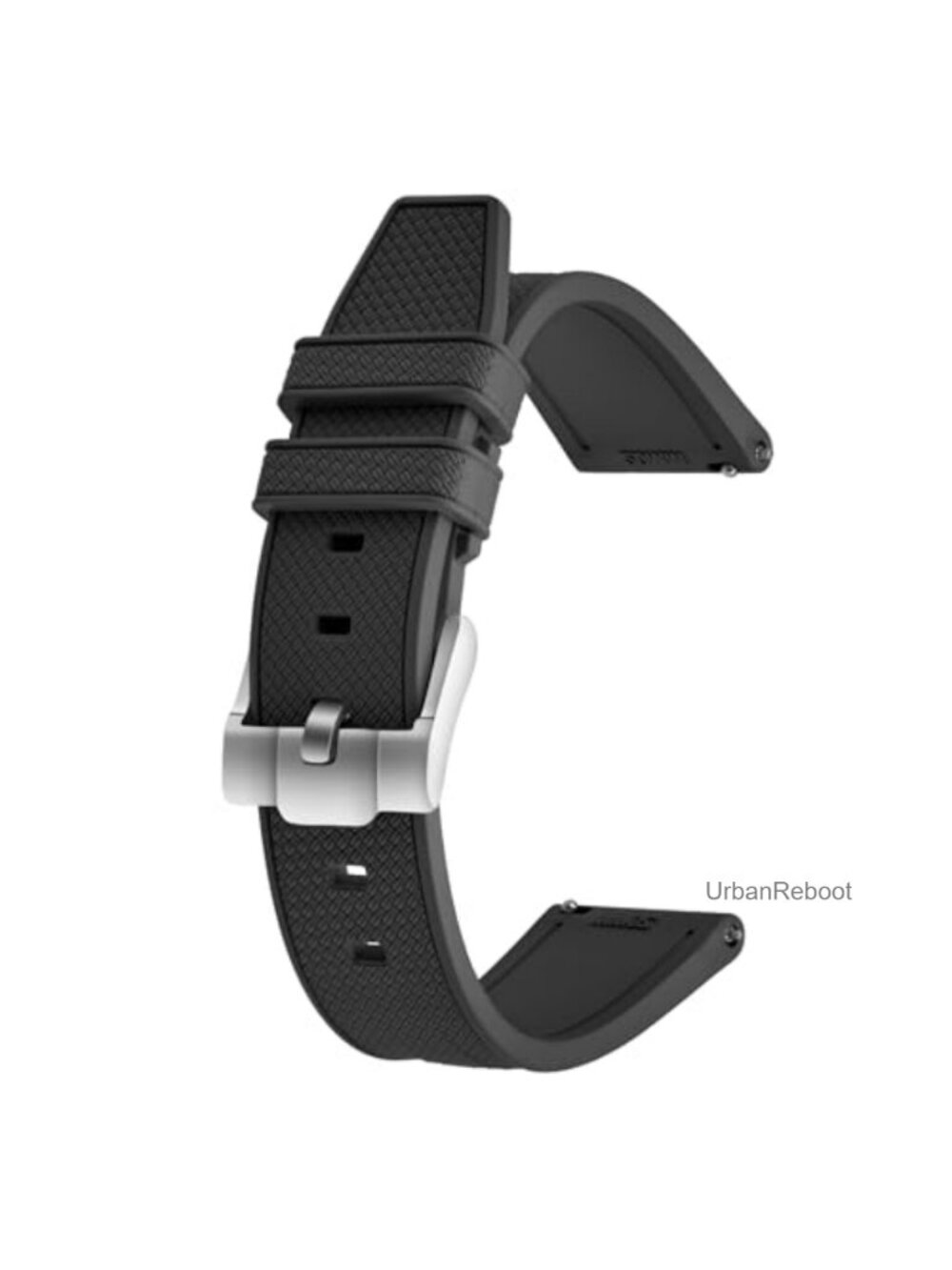 FKM Rubber Watch Strap 20mm 22mm Quick Release Fluororubber Band Silver Buckle